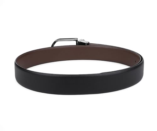 Image of LOUIS STITCH Men's Italian Leather Reversible Belt 1.25 inch (35mm) Handcrafted Formal Waist Strap Officewear Men Gents Boys (Black /Brown) (BE-DCGM)