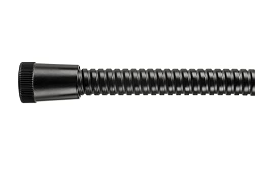 Croydex 1.75m Matt Black Reinforced Stainless Steel Shower Hose, Large Bore, 2 Matt Black Conical Fitments - Image 2