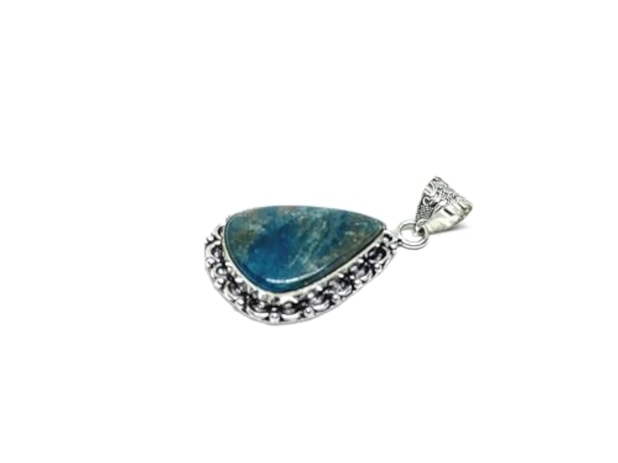 Natural Blue Apatite Crystal Drop Pendant, Gift for Her