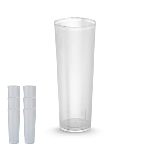 PARENCE.- Lot de 20 Verres Tubes en Plastique Dur Réutilisable - 33cl / Grande Contenance