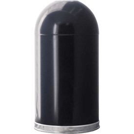 Witt Industries 12DTBK 12 Gallon Dome Top Receptacle with Push Doors, Black