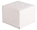 CLP Tabouret Pouf Cubic 44 x 44 cm En Similicuir I Tabouret Cube Forme Carré Rembourré Avec Coutures décoratives I Repose-pied I Hauteur 38 cm, Couleur:blanc