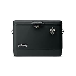 Coleman Reunion Premium Insulated Portable Cooler, Leak-Resistant 54qt Steel Belted Cooler with Heavy-Duty Latch, Handles, Drain & Bottle Opener, Great for Camping, Tailgating, Beach, Picnic, & More