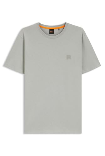 BOSS Mens Tales Logo-Patch T-Shirt in Cotton Jersey