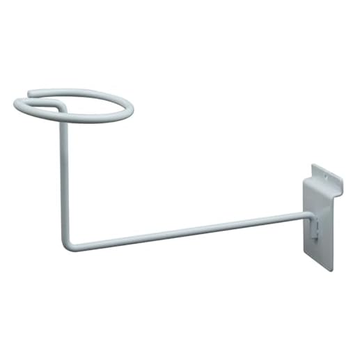 Slatwall Cap or Hat Holder Display Rack - 10 Pieces - 4-1/2"H X 8"D - 3" Ring - For Slat Panels - White