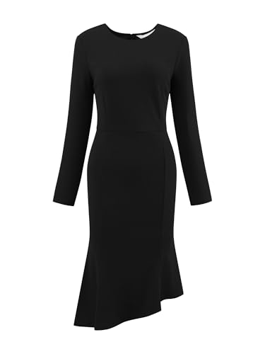 Women's Ruffle Dress Work Long Sleeve Formal Dress