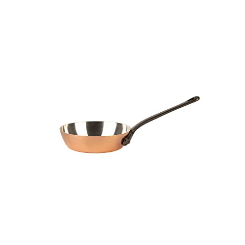 Cuisine Romefort | Sartén de cobre estañado con mango de hierro fundido Ø 16 cm | sartén tradicional de cobre macizo con revestimiento de estaño | Sartén de Francia (16 cm)
