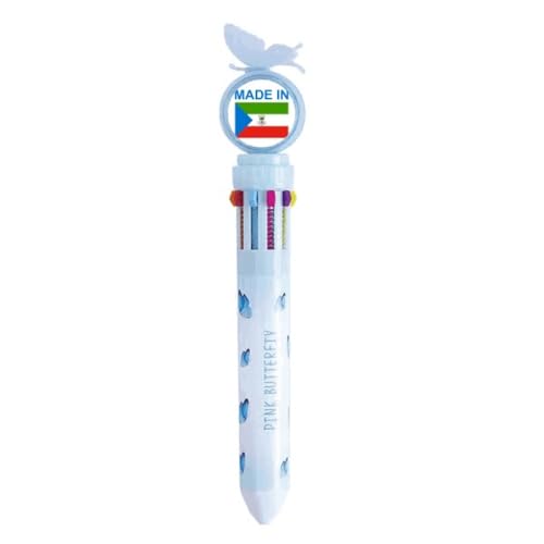 Stylo à bille rétractable multicolore de la Guinée équatoriale avec quatre couleurs d'encre