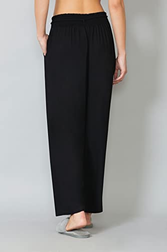 Image of Van Heusen Women Relaxed Fit Smocked Waistband Functional Pocket Solid Lounge Pyjamas - Available in Pack of 1 & 2