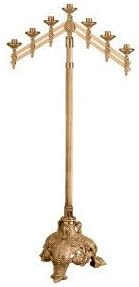 Religious Supply Center Church Floor Candelabra with Adjustable Arms and Height