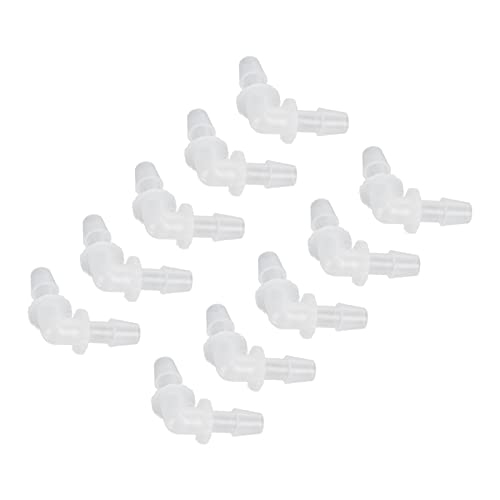 RASTKY Connettore per Tubo Flessibile da 90 Gradi Resistente Ai Graffi e Affidabile per Tubo della Pompa Raccordi in Plastica a Forma di L da 10 Pezzi di Uguale Diametro per Alimenti e Bevande (6.4MM)