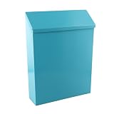 Wodsty Cassetta delle lettere con serratura a parete, stile retrò, in ferro, per uso esterno, conservazione sicura con 2 slot decorativi per la posta in diversi colori