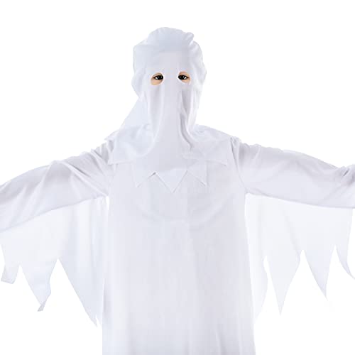 Suppromo Ghost Costume For Kids Girls Boys White Halloween Boo Ghost Costume Spooky Trick-Or-Treating With Removable Hood 7-8T #TOP4