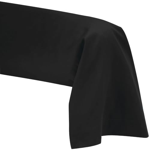 Taie de Traversin 45 x 185 cm - Noir - 100% Coton 57 Fils