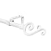 Urbanest Adjustable Scroll Finial Curtain Drapery Rod Set, 5/8-inch (Glossy White, 48"-84")