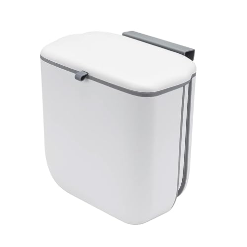 ARATERVIO Bio-Abfalleimer 10 L mit Deckel Faltbarer Küchen-Caddy zum Aufhängen Wand- oder Schrankmontage Geruchsabweisend Hygienisch & BPA-frei Kompakter Mülleimer