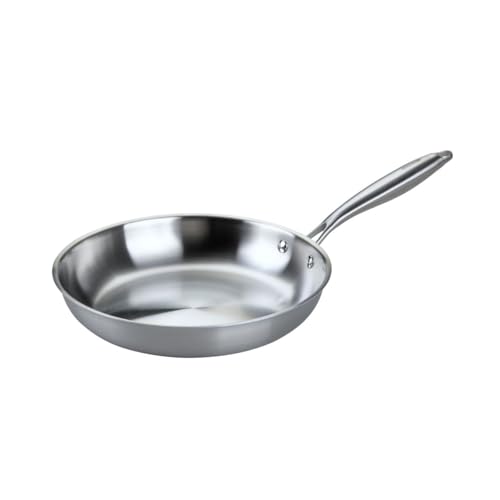 Fackelmann 66272 Poêle 28 cm en Acier Inoxydable 18/10, Structure Triply, Tous Feux Compatible Induction et Four, Cuisson Saine Sans PFAS, Utilisation Intensive, Passe au Lave-Vaisselle, Manche Riveté