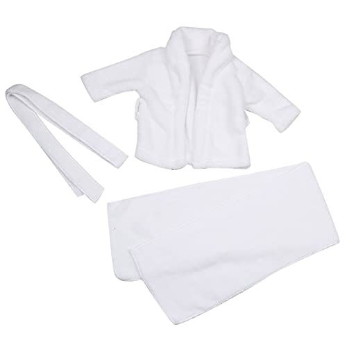 Atyhao Accesorios de fotografía de bebé Toallas de Albornoz, Disfraz de fotografía de fotografía de recién Nacido Blanco Disfraz de sesión de fotografía de recién Nacido Conjunto de Ropa(3-6 Months)