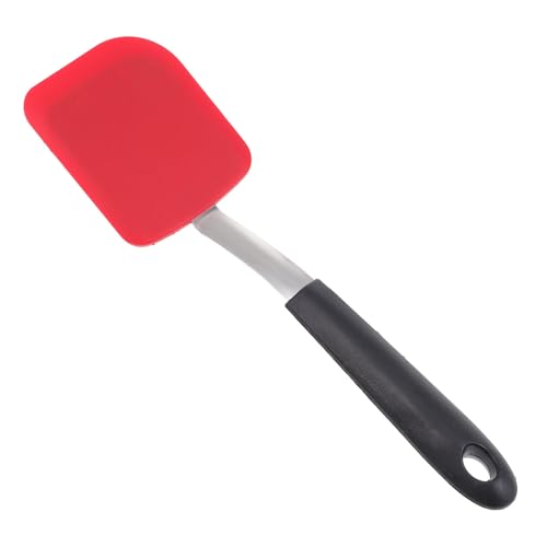 CIYODO Espátula de Silicona Antiadherente Roja Resistente al Calor Mango de Acero Inoxidable, Utensilio de Cocina para Sartén, Espátula Casera para Voltear Panqueques y Cocinar Segura