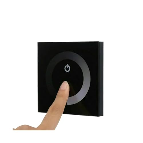 Variateur tactile LED 12V-24V noir avec interrupteur mural encastrable