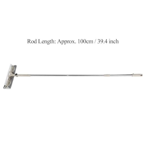Image of Double Sided Window Cleaner, Window Cleaning Squeegee Long Rod Rotate Window Cleaner Wiper Squeegee Cleaning Brush Cleaning Tool