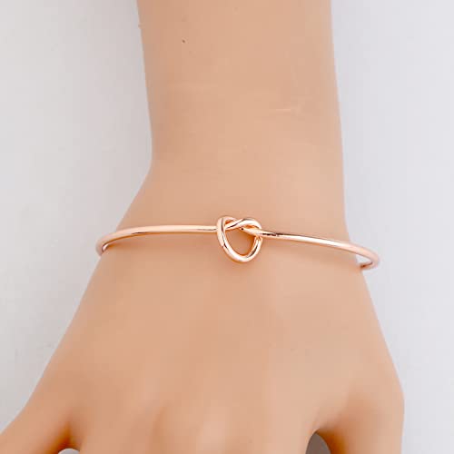 Image of WSNANG Flower Gift Tie The Love Knot Bridesmaid Bracelet Wedding Party Gift for Flower With Message Card (Flower C-Knot RG)