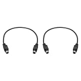 QUARKZMAN 1 Fuß PS/2 Maus Und Tastatur Verlängerungskabel - 2 Pack 28 AWG 6 Pin UL2464 Kupferkabel Male Zu Male Verlängerungskabel Für PS/2 Runde Maus Tastatur Schwarz