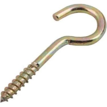 Beşel Gold Piton Kanca Seti - Paket, Vidalı Soru İşareti Askı, Ahşap ve Duvar için Metal Vidalı Kanca, Avize, Saksı ve Avadanlık Askısı, Sarı Çinko Kaplama (20x80)