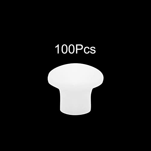 Image of MroMax 100Pcs Screw Cap Cover 3 /16inch Bottom Dia Fit for 4.5-5mm Diameter Hole Plastic Tube Cover Shelf Peg Hole Plugs for Cupboard Bookshelf Shelf Closet Cabinet Bracket Furniture White Tone