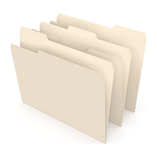 Staples 179495 Manila File Folders Letter 3 Tab Assorted Position 500/Box #TOP19