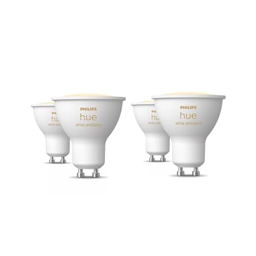 Philips Hue White Ambiance, lot de 4 ampoules connectées GU10, compatible Bluetooth, fonctionne avec Alexa, Google Assistant et Apple Homekit