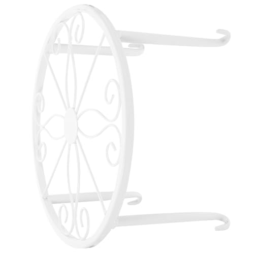 Kisangel Estante para Macetas de Hierro Blanco Diseño Europeo Sencillo, Soporte Compacto para Maceteros en Interiores y Exteriores como Sala y Balcón