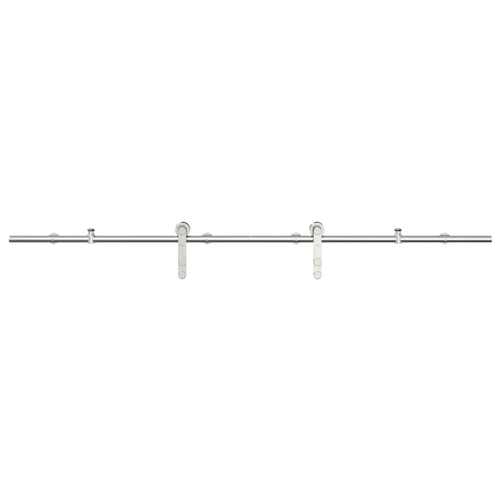 Kit de rieles para puerta corredera, 183 cm, de acero inoxidable, color