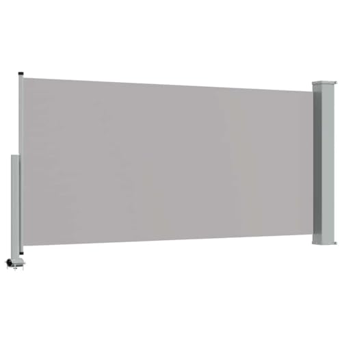 Store latéral extensible 120 x 300 cm gris en fer et polyester imperméable
