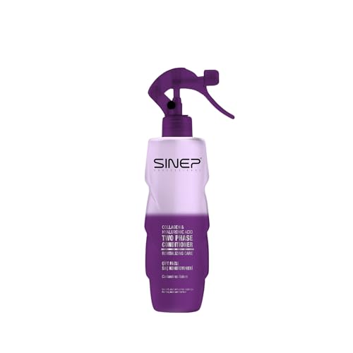 SINEP Acondicionador profesional de colágeno y ácido hialurónico bifásico, 400 ml, nutriente, fortalecimiento y volumen