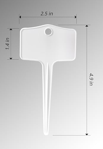 50pcs Plastic Plant T-Type Labels Garden Stake Markers Waterproof Plant Tags for Outdoor (White) — view 3