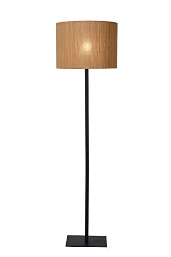 Lampadaire rotin LUCIDE MAGIUS Ø 42 cm 1xE27, luminaire sur pied naturel pour salon et chambre