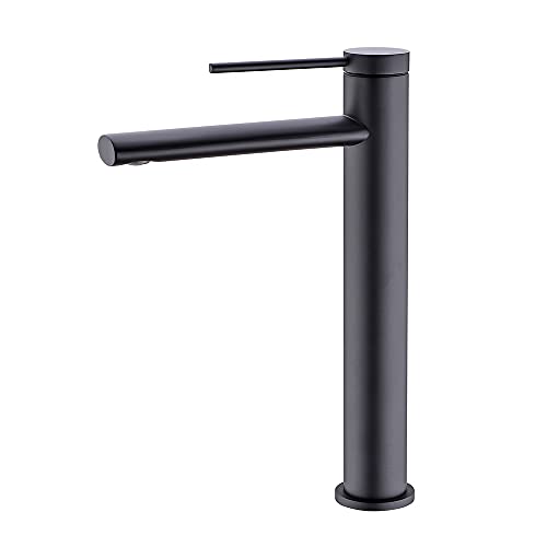 Grifo mezclador de baño con agua fría y caliente para lavabo negro 2