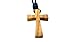 Produktbild Halskette aus echten Olivenholz mit Kreuz Anhänger 36mm Band geflochten längenverstellbar handgemacht auf Mallorca