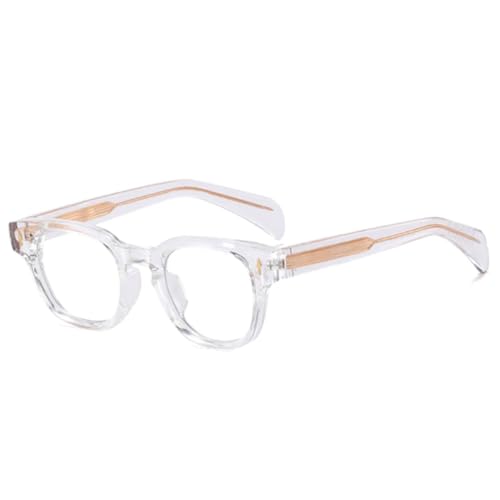 Monture de lunettes rétro transparente anti-serrement à rivets
