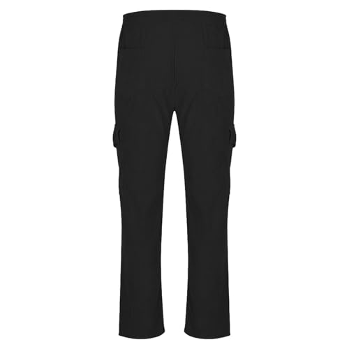 Corduroy Pants Men Cargo Straight Leg Pull On Relaxed Fit Pants Elastic Waist Casual Cargo Pants with Pockets3