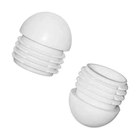 Flyshop Furniture Floor Protectors Chair Glide Inserts Plastic Plugs Pipe Tubing End Caps, Round, White, 8 Pieces, 38 mm, 1-1/2" Outside Diameter Cover
