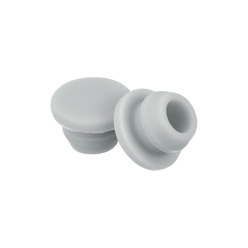 Image of MECCANIXITY 10pcs Silicone Snap in Locking Hole Plugs,7mm /0.3 Inch Mounting Diameter Narrow Groove Width 2mm Panel Seal Cover Round for Kitchen Bulkheads Waterproof Sealing Plugs Grey