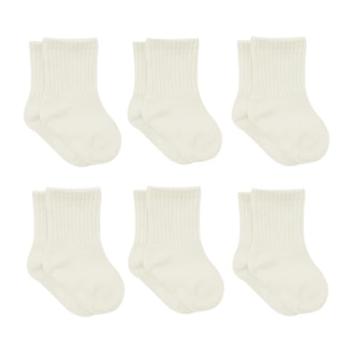 Image of bistyle Baby Grip Ankle Socks 6 Pairs | Newborn Infant Toddlers Socks Organic Cotton | Kids Boys Girls Ankle