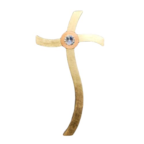 Cruz de pared dorada con cristal de 50 cm para regalo de bodas 2