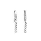 Pendientes colgantes para mujer, oro blanco/platino con colgante redondo de moissanita, Metal, Moissanita