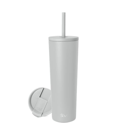 Image of Simple Modern Classic Tumbler with Straw Lid | Insulated Iced Coffee Cup Reusable Stainless Steel Water Bottle Travel Mug | Gifts for Women Men Her Him | 28oz | Ice Gray