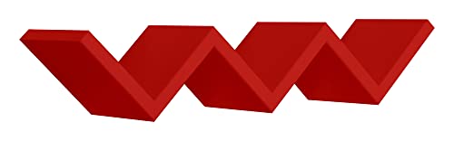 Milo sRL Étagère murale moderne Armoire à jour étagères design Porte revues Zig Zag (Rouge)