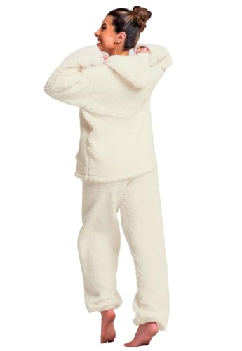 Pijama Flanelado Feminino Longo Capuz Bolso Teddy Pelucia Mvb Modas
