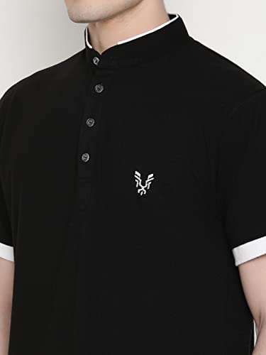 Image of UZARUS Men's Solid Cotton Regular Fit Polo T-Shirt